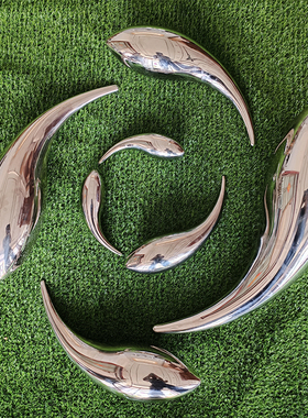 不锈钢鱼雕塑镜面金属小鱼户外别墅水池I公园装饰水景景观鱼群摆