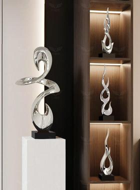 现代轻奢高级感细长高瘦办公室客厅电视柜玄关装饰品摆件艺术家居