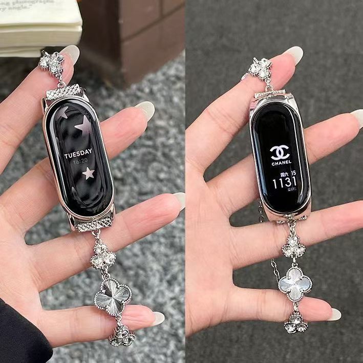 小众适用小米10表带四叶草金属小米手环9nfc轻奢女款高颜值手表带 - 图2