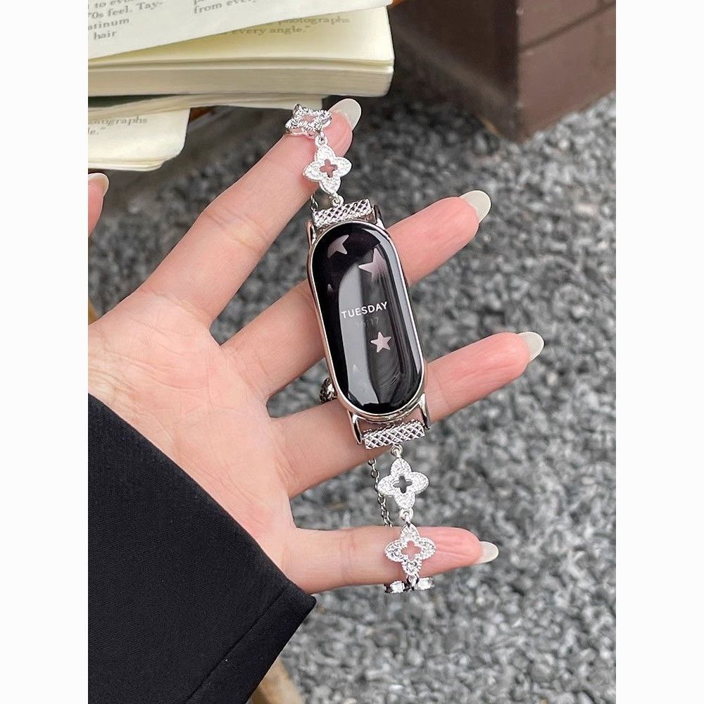 小众适用小米10表带四叶草金属小米手环9nfc轻奢女款高颜值手表带 - 图3