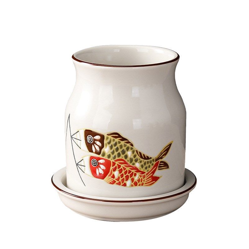 日式陶瓷筷c子筒创意新款筷笼家用多功能沥水筷篓置物厨房餐具收,淘宝优惠券,粉丝福利购,淘宝优惠卷