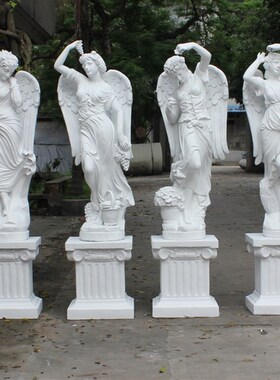 欧式落地四季天使仕女q仿古婚礼创意装饰客厅玻璃钢婚庆酒店摆件