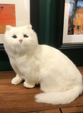 仿真猫咪家居摆件桌面饰品v创意工艺品样板间场景道具可爱猫咪模