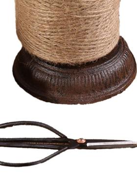 美式乡村复古做旧铸铁公鸡绕线轴带麻绳剪刀服装店橱窗陈列道具