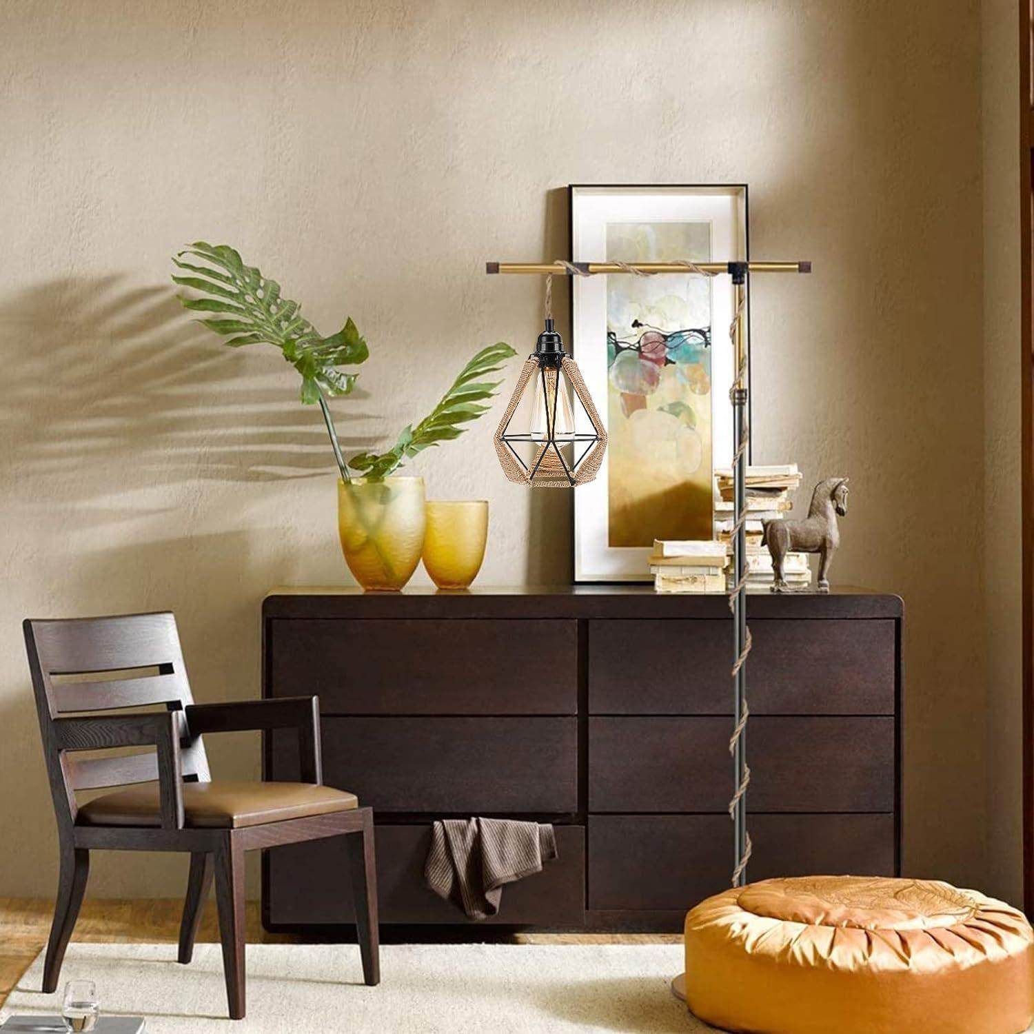 中山复古风吊灯热采5米麻绳吊线可调节长度多种搭配楼梯吊灯,淘宝优惠券,粉丝福利购,淘宝优惠卷