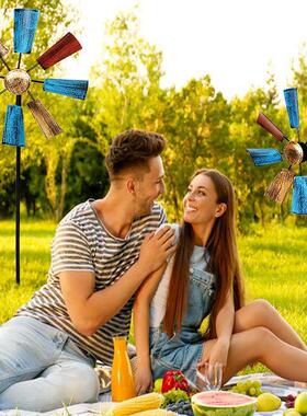 简约纯手工铁艺风车装饰品插件公园天台园林户外摆件铁制铁艺手工