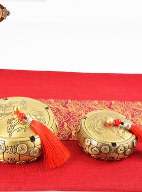 宏创达全黄铜象铜棋烟灰缸意摆家居礼品储物罐烟象棋烟缸缸件