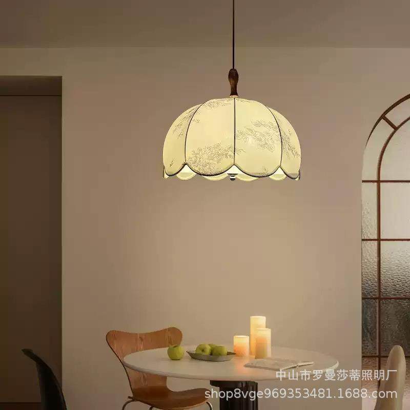 法式中古卧室吊花灯811诧寂风书灯房古布艺纹复餐厅吧台民宿房间,淘宝优惠券,粉丝福利购,淘宝优惠卷