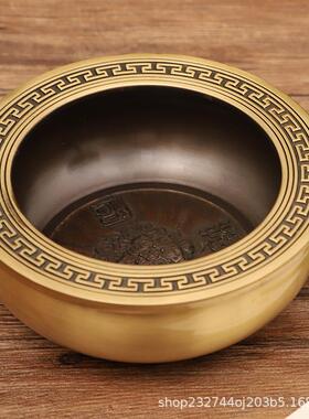 黄铜十二VHZ肖聚宝盆招缸财缸香房炉铜客生厅书桌面装饰品工艺品