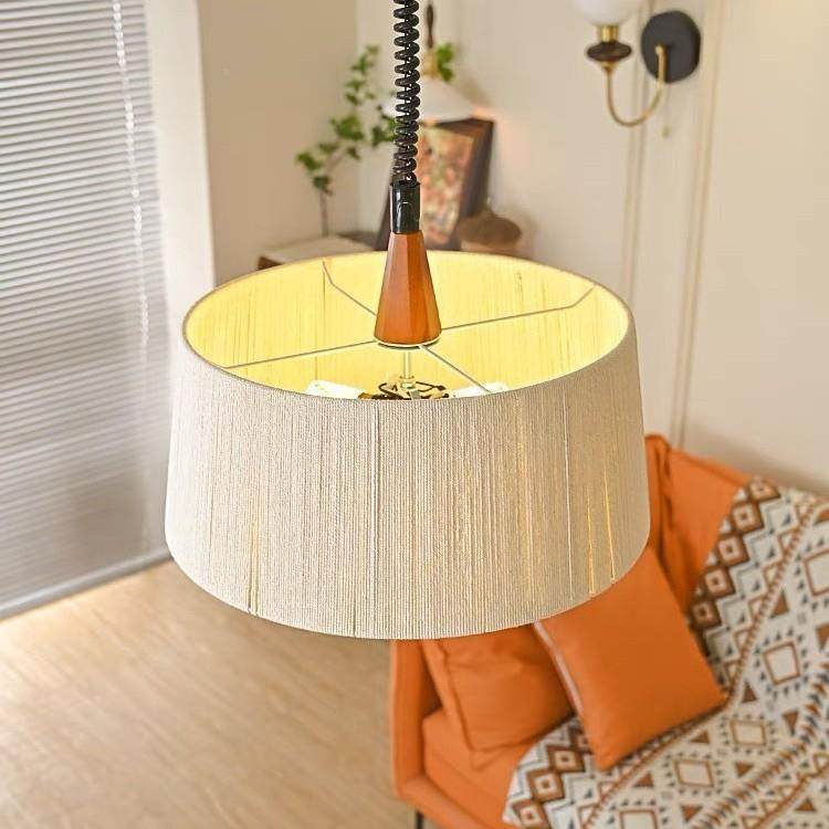 法式中卧室吊灯古侘寂风实木餐厅40灯升降复绳布艺吊灯麻中山灯古,淘宝优惠券,粉丝福利购,淘宝优惠卷