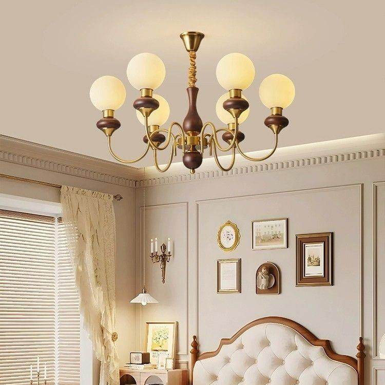 全客厅灯吊厅灯美式复古胡桃木色古餐灯中793风光谱护眼大厅卧室,淘宝优惠券,粉丝福利购,淘宝优惠卷