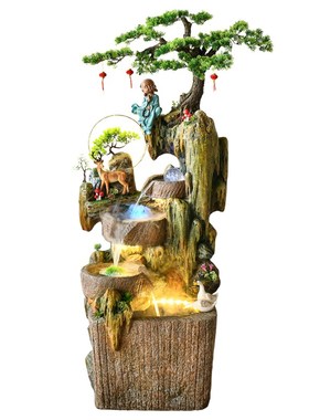 庭院鱼池摆件景观假山喷泉石磨循环流水花园装饰客厅X茶室装饰摆