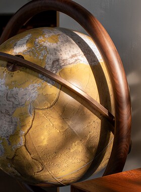 宏微地球玄关书房客厅办公t室宇宙放大镜落地地球仪45CM高端摆件