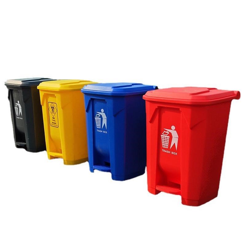 脚踏式垃圾桶30L50pL80L100L四分类脚踩垃圾桶公园垃圾分类桶 - 图2