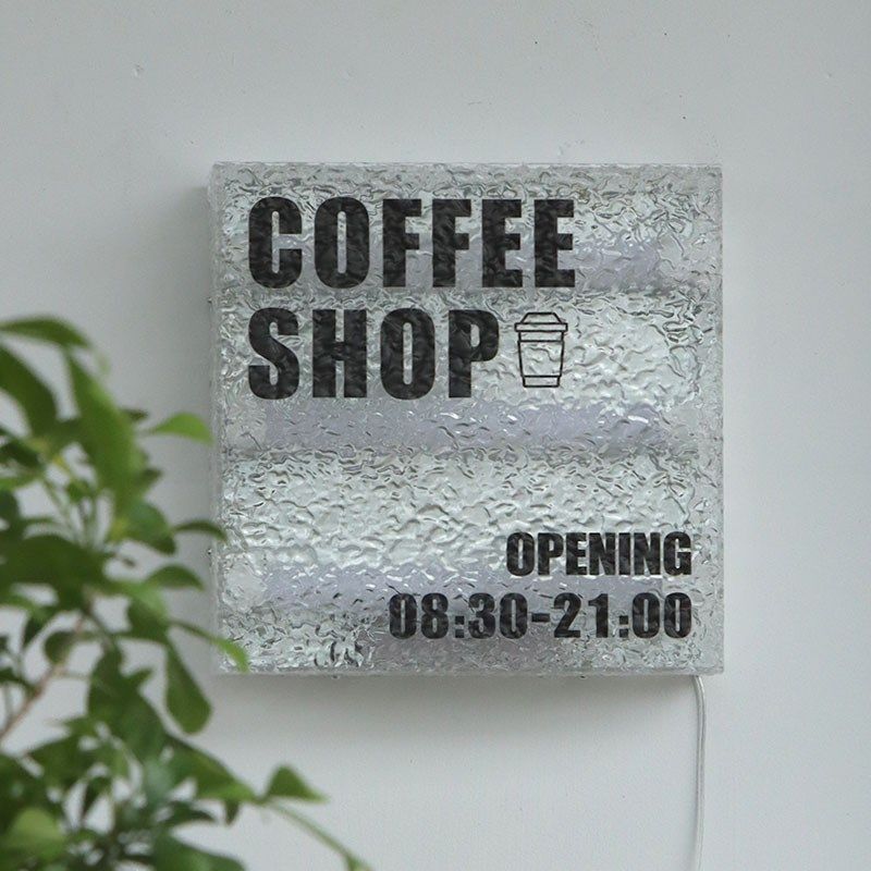 ins石头纹亚克力灯箱广告牌定做 户外门头店铺挂墙式led发光招牌,淘宝优惠券,粉丝福利购,淘宝优惠卷