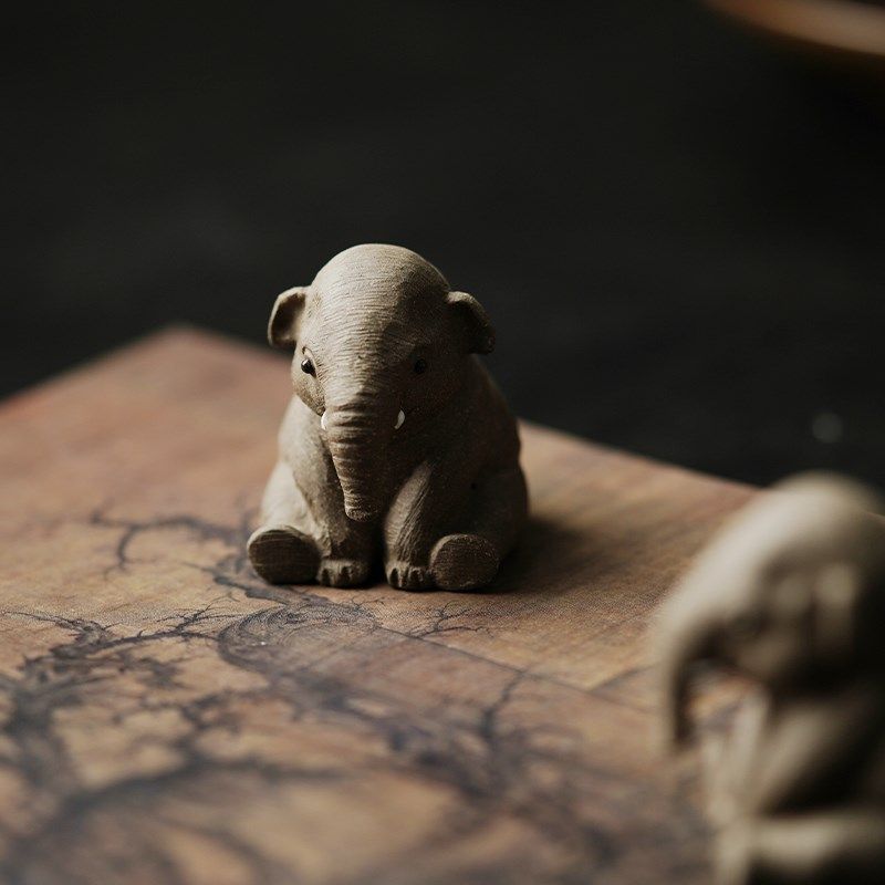 紫砂小茶宠大象吉象 原矿紫砂手工 可养可爱茶桌摆件 治愈小象皮,淘宝优惠券,粉丝福利购,淘宝优惠卷