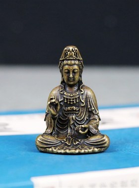 纯铜佛像随身佛像观音菩萨像合十观音铜像平安小号铜佛像摆件寸佛