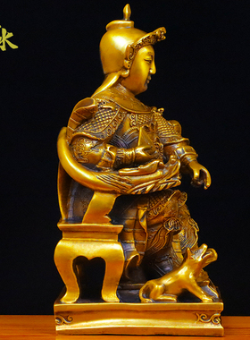 二郎神杨戬神像铜二郎真君摆件二郎显圣真君供奉佛像家居大铜像