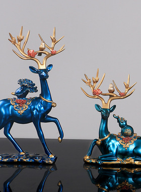 鹿摆件高档轻奢客厅玄关电视柜酒柜家居装饰乔迁新居礼品结婚礼物