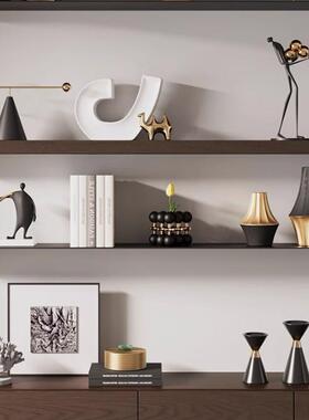 现轻奢高级感组合-黑装客饰品摆件意式代极简众厅开放格小创意组