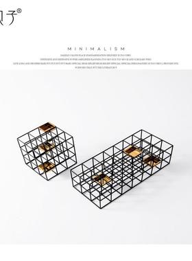 现轻奢客厅软工装饰品创抽象YB-RZ-15几何金属摆件代书房意简约艺