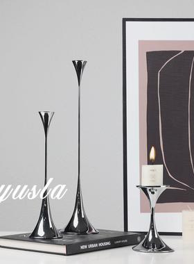 法式中古风轻奢烛台高级感客厅卧室电视柜样板间摆件桌面软装饰品