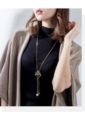 2021新款毛衣链长款百搭简约吊坠网红项链女挂件挂链饰品厂家