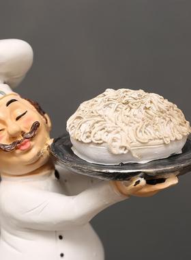 美式复古树脂厨师功能摆件 家居餐厅咖啡厅厨房时尚桌面装饰品