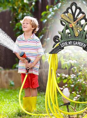 欧式田园对鸟公鸡铸铁水管架庭院收纳装饰铁艺工艺品手工彩绘壁挂