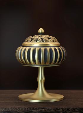 黄铜博山炉南瓜炉香薰炉檀香香道香炉工艺品仿古摆件送香插防火棉