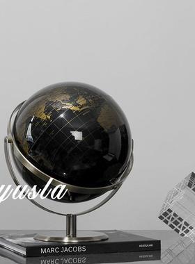 饰品家居客厅玄关柜电视柜地球仪样板房间酒店办公室摆件铁艺