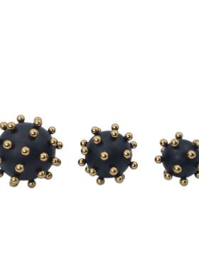 新古典欧式样板间客厅铁艺球摆件别墅会所后现代软装家居饰品厂家