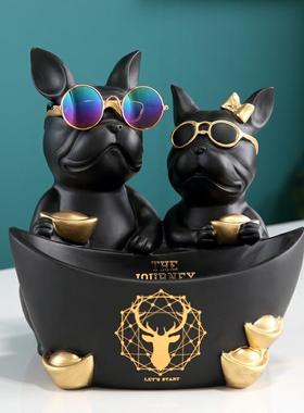 情侣狗狗客厅摆件办公室创意美式家居饰品房间装饰品乔迁新居礼品