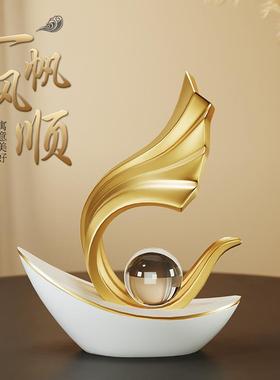 酒柜装饰品摆件高档轻奢客厅玄关办公室高端现代风生水起家居饰品