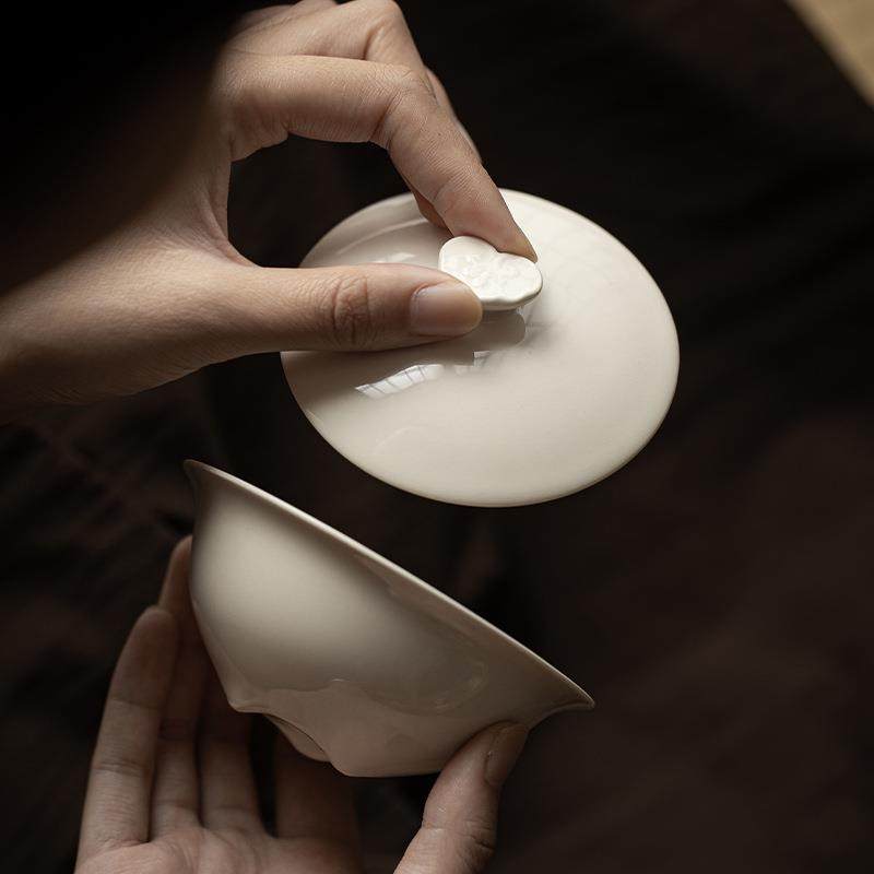 草木灰二才盖碗功夫茶具手工泡茶器家用带盖茶杯单个禅意高档茶碗,淘宝优惠券,粉丝福利购,淘宝优惠卷