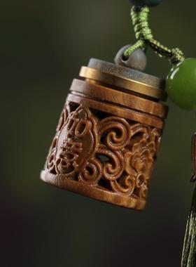 绿檀木独角兽挂件木质手工动物手把件可爱萌趣小物件手机链挂饰物