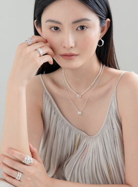 中式卷草纹吊坠满天星项链转运珠