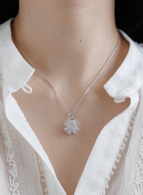 亮熙流光系列双层锆石花朵项链
