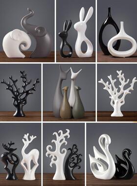 摆件家居饰品北欧创意客厅电视柜陶瓷简约室内桌面酒柜装饰品摆件