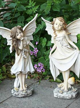 外贸复树古园少女花仙户子花园庭院摆件ＱＴＹ79外林创意摆件脂工