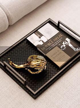 现简皮革厅托盘组tb-70474合摆件样板间客卧室飘窗床上软装代装饰