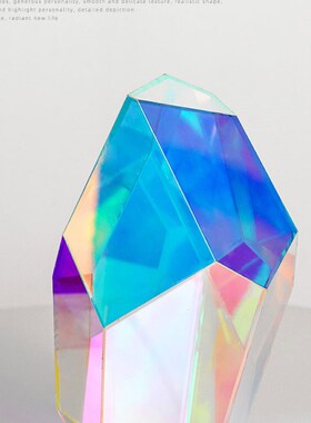 块面炫彩c色亚克力石头雕塑摆件售楼处大厅楼梯间酒店大堂艺术装