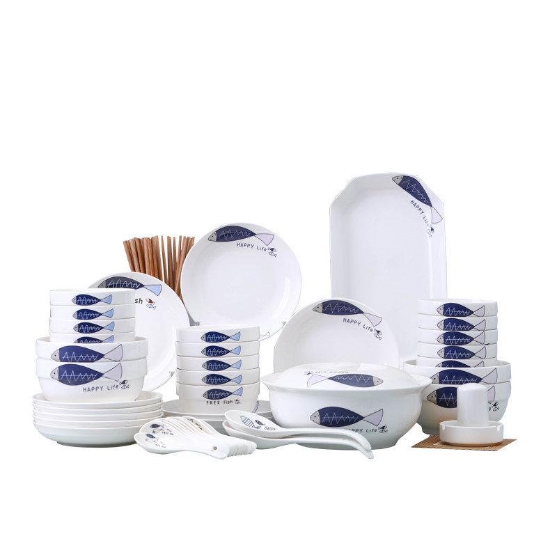 碗碟16人用套装家用陶瓷饭w碗鱼盘面碗盘子汤碗组合中式餐具水果,淘宝优惠券,粉丝福利购,淘宝优惠卷