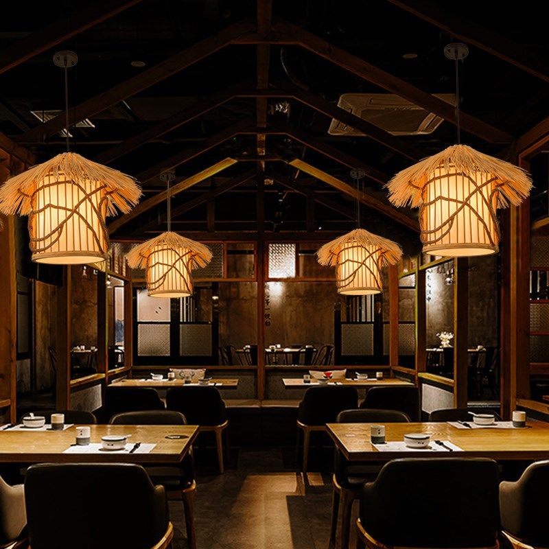 中式复古个性仿古藤艺竹艺农家乐特色民宿客栈吧台咖啡厅吊灯,淘宝优惠券,粉丝福利购,淘宝优惠卷