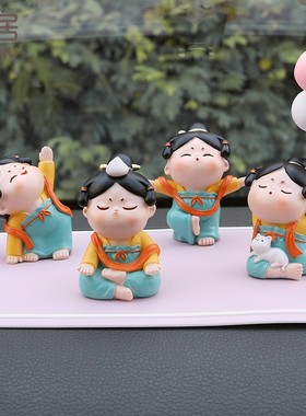 创意唐仕女办公室装饰客厅桌面家居爱小汽车中控台古风摆设