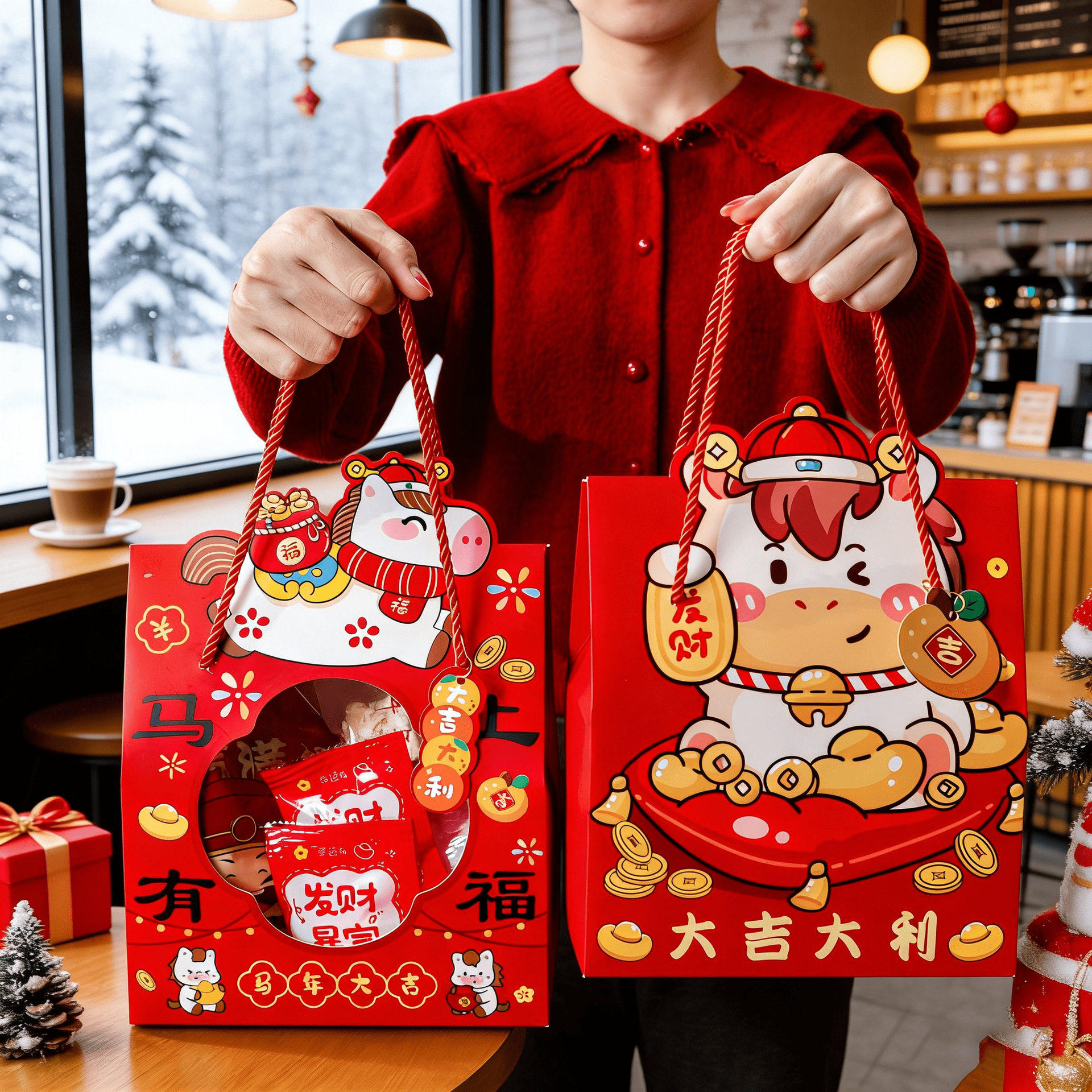 2026马年新年礼盒过年福袋手提礼物零食大礼包春节中式礼品包装盒,淘宝优惠券,粉丝福利购,淘宝优惠卷