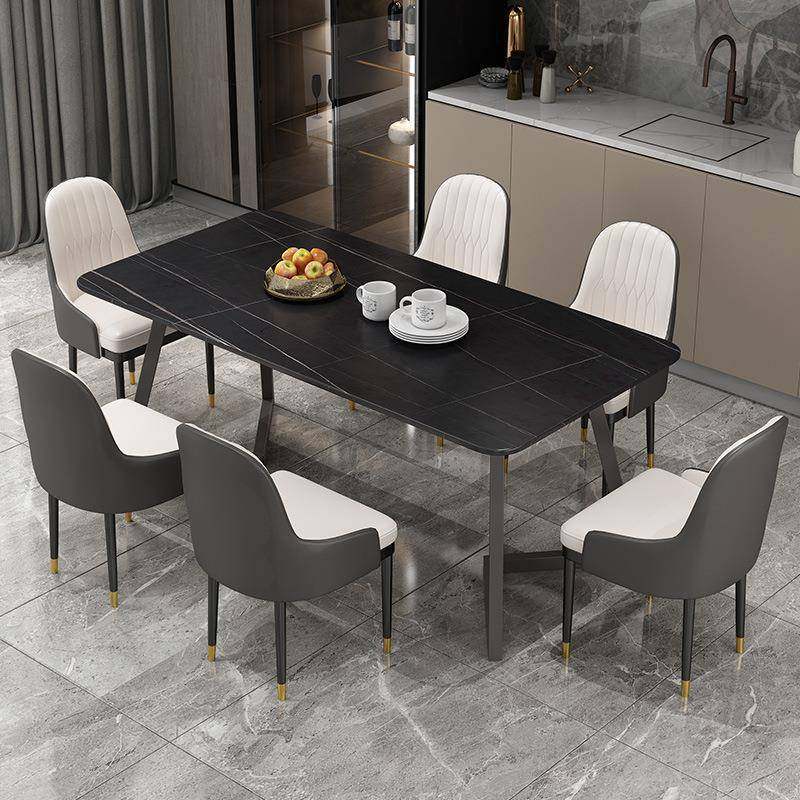 北欧家用岩板餐桌轻奢风高端大小户型大理石现代简约吃饭桌椅组合,淘宝优惠券,粉丝福利购,淘宝优惠卷