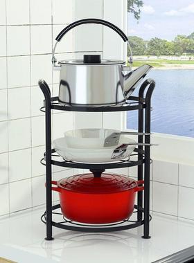放锅架子厨房置物架锅具收纳架锅架多层落地台面家用多功能厨具架