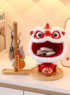 国潮醒狮入户门口钥匙收纳玄关装饰摆件客厅轻奢高档乔迁新居礼品
