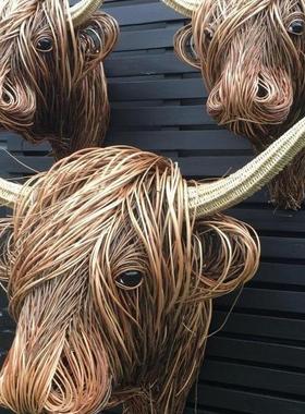 wovenwillowhighlandlow树脂高地奖杯头家居装饰品摆件手工